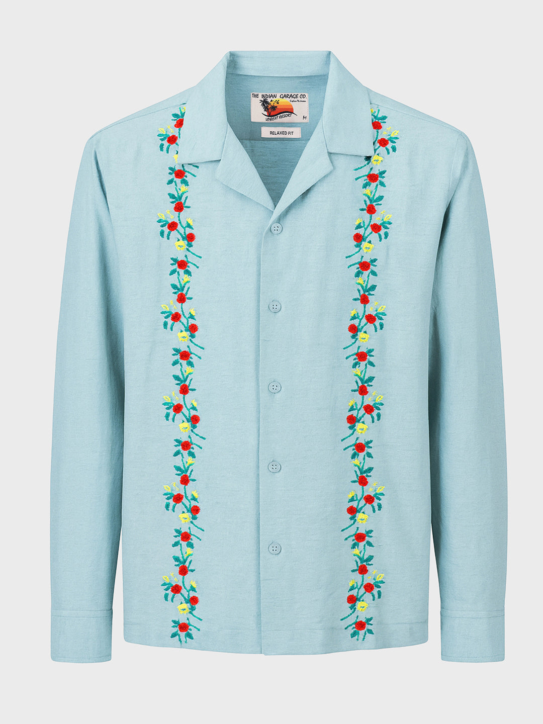 Men's Blue Relaxed Fit Printed Casual Shirt