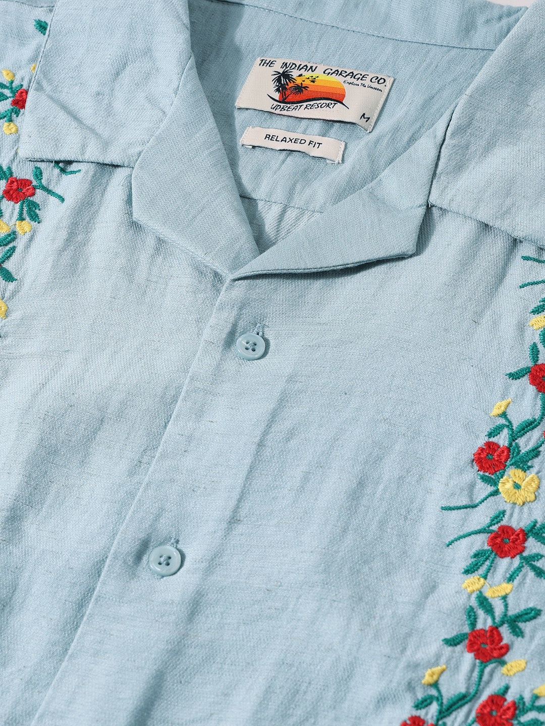 Men's Blue Relaxed Fit Printed Casual Shirt