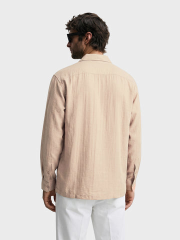 Men's Pink Relaxed Fit Embroidered Casual Shirt