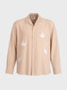 Men's Pink Relaxed Fit Embroidered Casual Shirt
