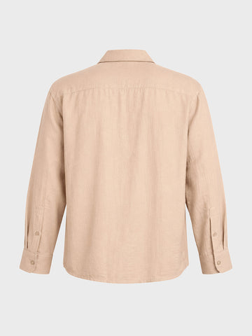 Men's Pink Relaxed Fit Embroidered Casual Shirt