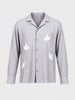 Men's Grey Relaxed Fit Embroidered Casual Shirt