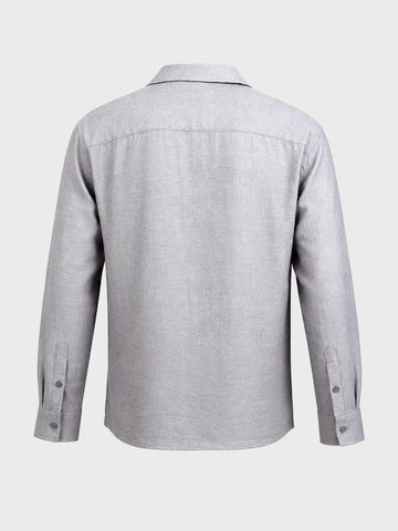 Men's Grey Relaxed Fit Embroidered Casual Shirt