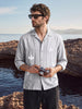 Men's Grey Relaxed Fit Embroidered Casual Shirt