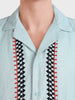 Men's Green Relaxed Fit Embroidered Casual Shirt