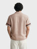 Men's Beige Relaxed Fit Embroidered Casual Shirt