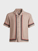 Men's Beige Relaxed Fit Embroidered Casual Shirt