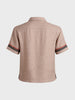 Men's Beige Relaxed Fit Embroidered Casual Shirt