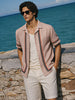 Men's Beige Relaxed Fit Embroidered Casual Shirt