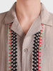 Men's Beige Relaxed Fit Embroidered Casual Shirt