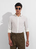 Men's White Slim Fit Solid Party Wear Shirt
