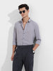 Men's Grey Slim Fit Party Wear Solid Shirt