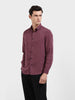 Men's Purple Slim Fit Party Wear Solid Shirt