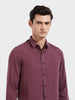 Men's Purple Slim Fit Party Wear Solid Shirt