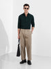 Men's Green Slim Fit Party Wear Solid Shirt