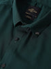 Men's Green Slim Fit Party Wear Solid Shirt