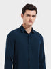 Men's Teal Slim Fit Party Wear Solid Shirt