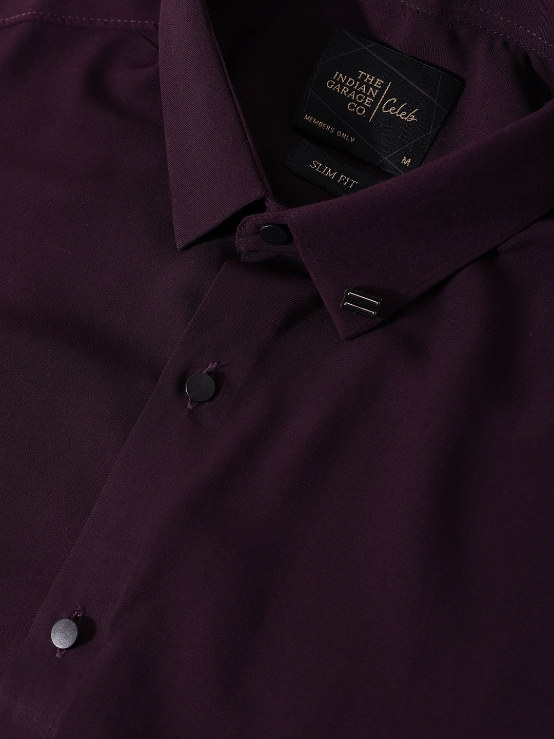 Men's Purple Slim Fit Party Wear Solid Shirt