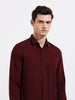 Men's Red Slim Fit Party Wear Solid Shirt