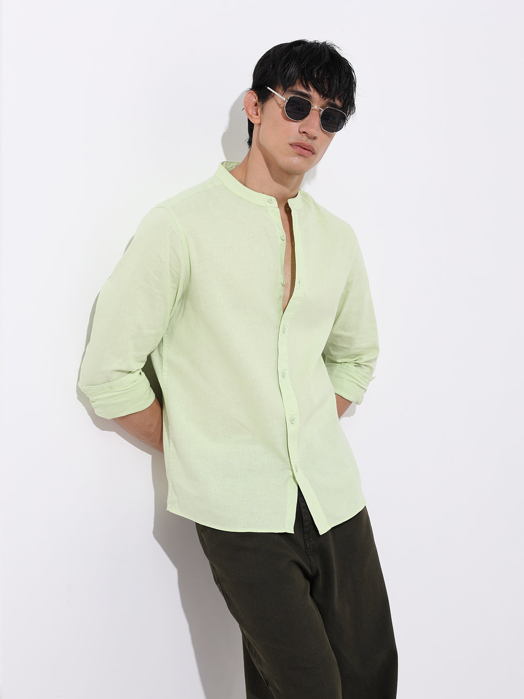 Men's Green Regular Fit Casual Shirt