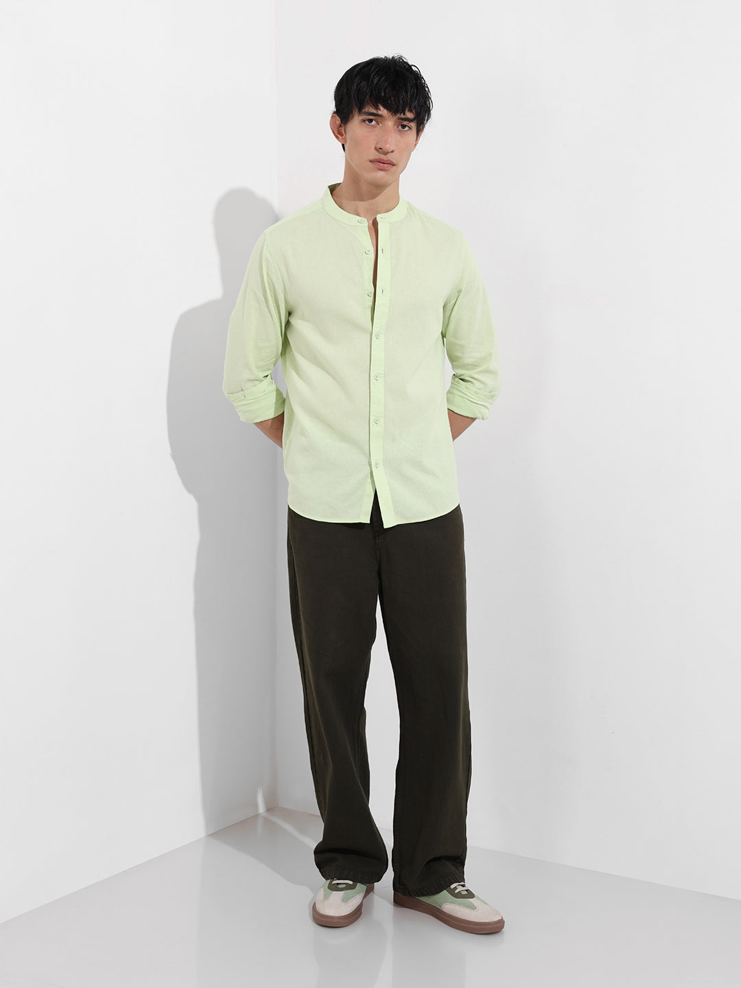 Men's Green Regular Fit Casual Shirt