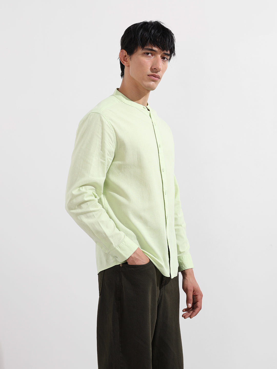Men's Green Regular Fit Casual Shirt