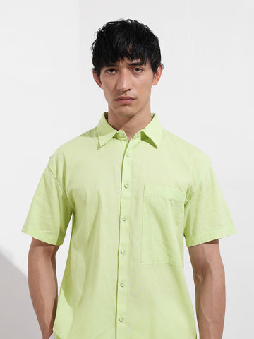 Men's Green Relaxed Fit Casual Shirt
