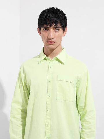 Men's Green Relaxed Fit Casual Shirt