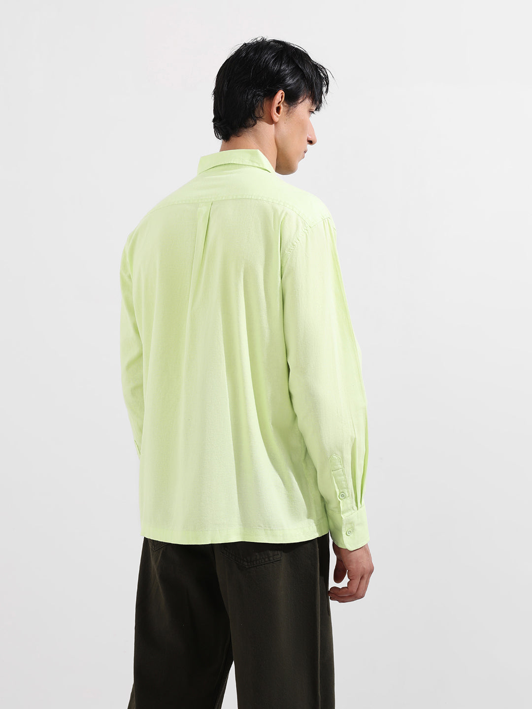 Men's Green Relaxed Fit Casual Shirt