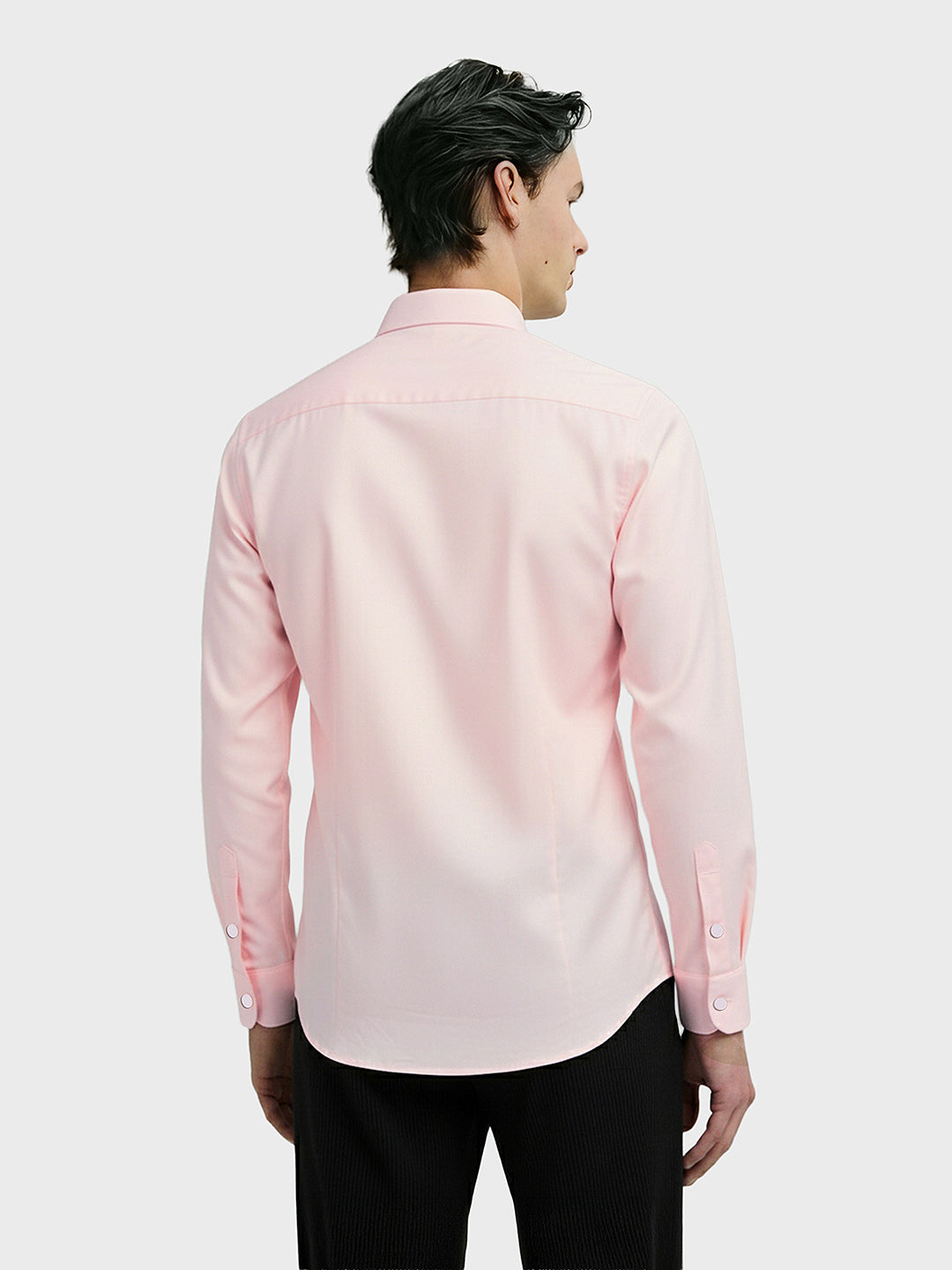 Men's Pink Slim Fit Party Wear Solid Shirt