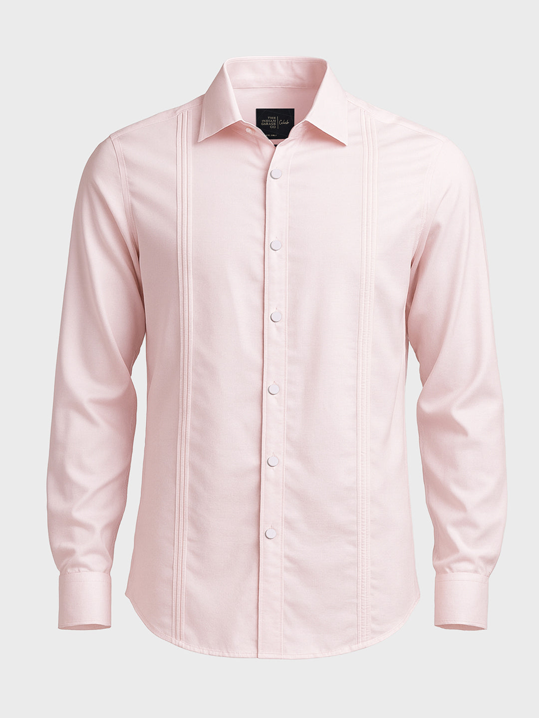 Men's Pink Slim Fit Party Wear Solid Shirt