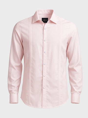 Men's Pink Slim Fit Party Wear Solid Shirt