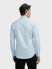 Men's Blue Slim Fit Party Wear Solid Shirt