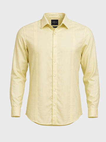 Men's Yellow Slim Fit Party Wear Solid Shirt TIGC Men's Yellow Slim Fit Party Wear Solid Shirt TIGC