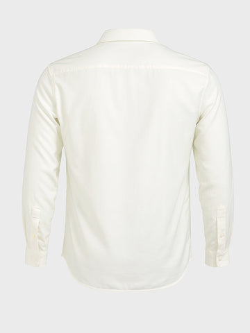 Men's Cream Slim Fit Party Wear Solid Shirt