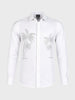Men's White Slim Fit Embroidered Party Wear Shirts