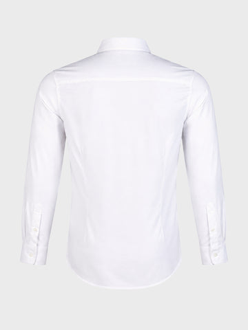 Men's White Slim Fit Embroidered Party Wear Shirts