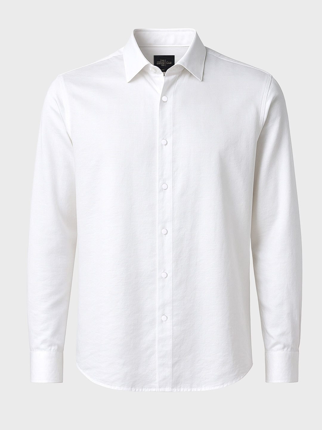 Men's White Slim Fit Party Wear Solid Shirt