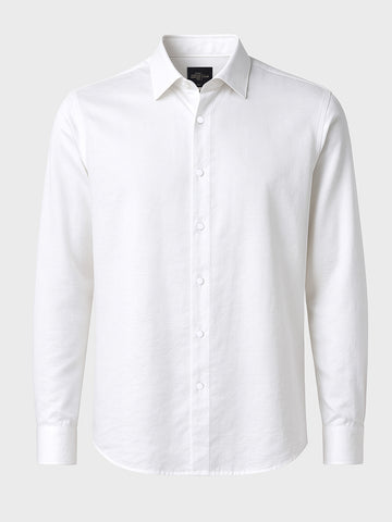 Men's White Slim Fit Party Wear Solid Shirt