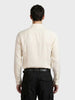 Men's Cream Slim Fit Party Wear Solid Shirt
