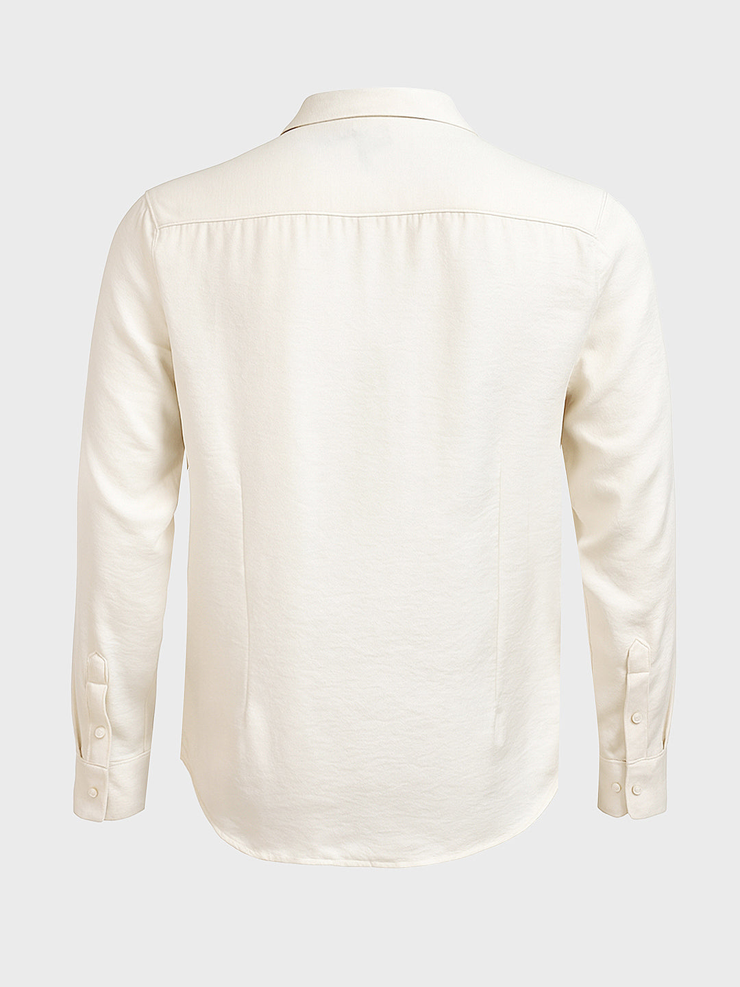 Men's Cream Slim Fit Party Wear Solid Shirt