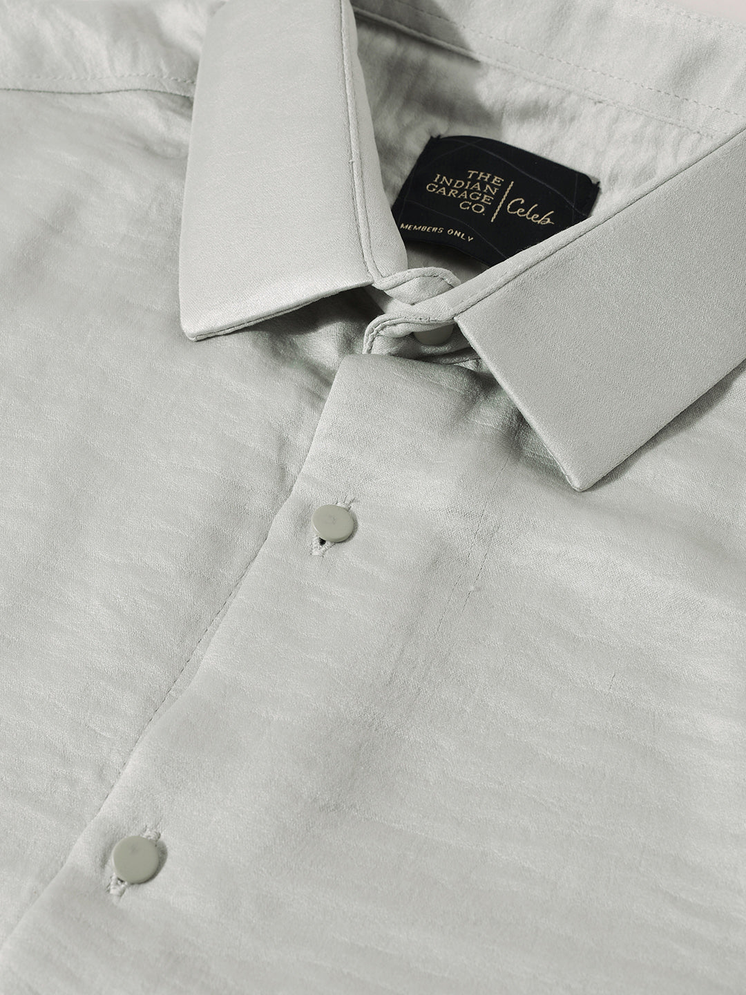 Men's Green Slim Fit Party Wear Solid Shirt