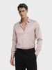 Men's Pink Slim Fit Party Wear Solid Shirt