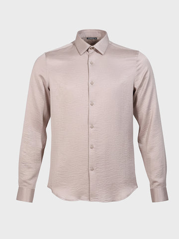 Men's Pink Slim Fit Party Wear Solid Shirt