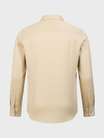 Men's Gold Slim Fit Party Wear Solid Shirt