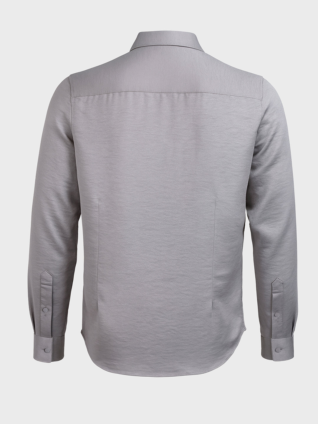 Men's Grey Slim Fit Party Wear Solid Shirt