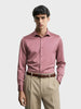 Men's Pink Slim Fit Party Wear Solid Shirt