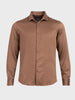 Men's Brown Slim Fit Party Wear Solid Shirt