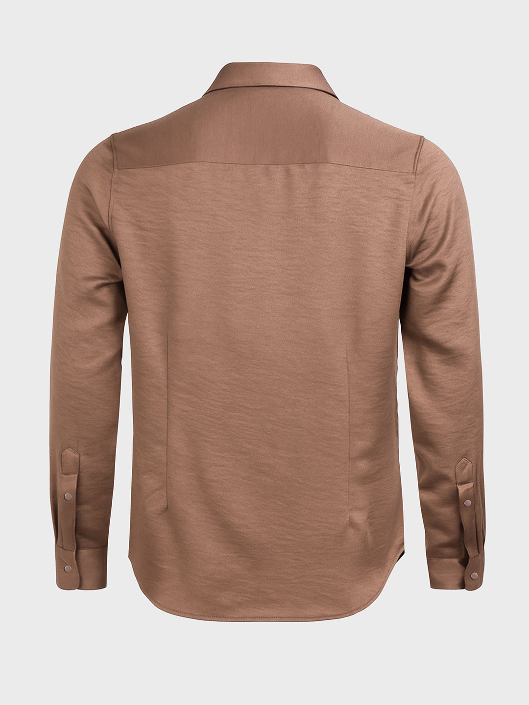 Men's Brown Slim Fit Party Wear Solid Shirt