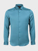 Men's Teal Slim Fit Party Wear Solid Shirt